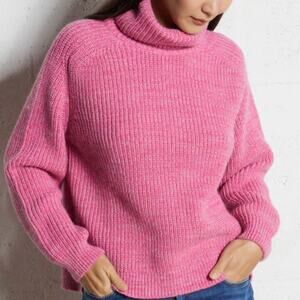 Fashion Nova NWT Clover Pink Chunky Knit Turtleneck Sweater Women’s 1X